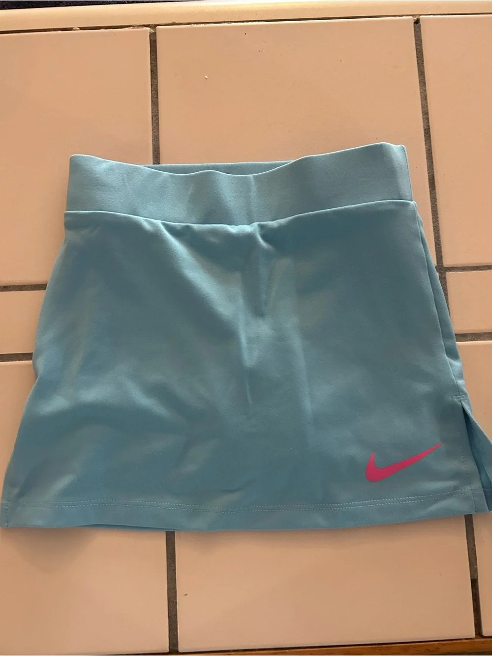 Nike Kids Light Blue Skort with Pink Swoosh